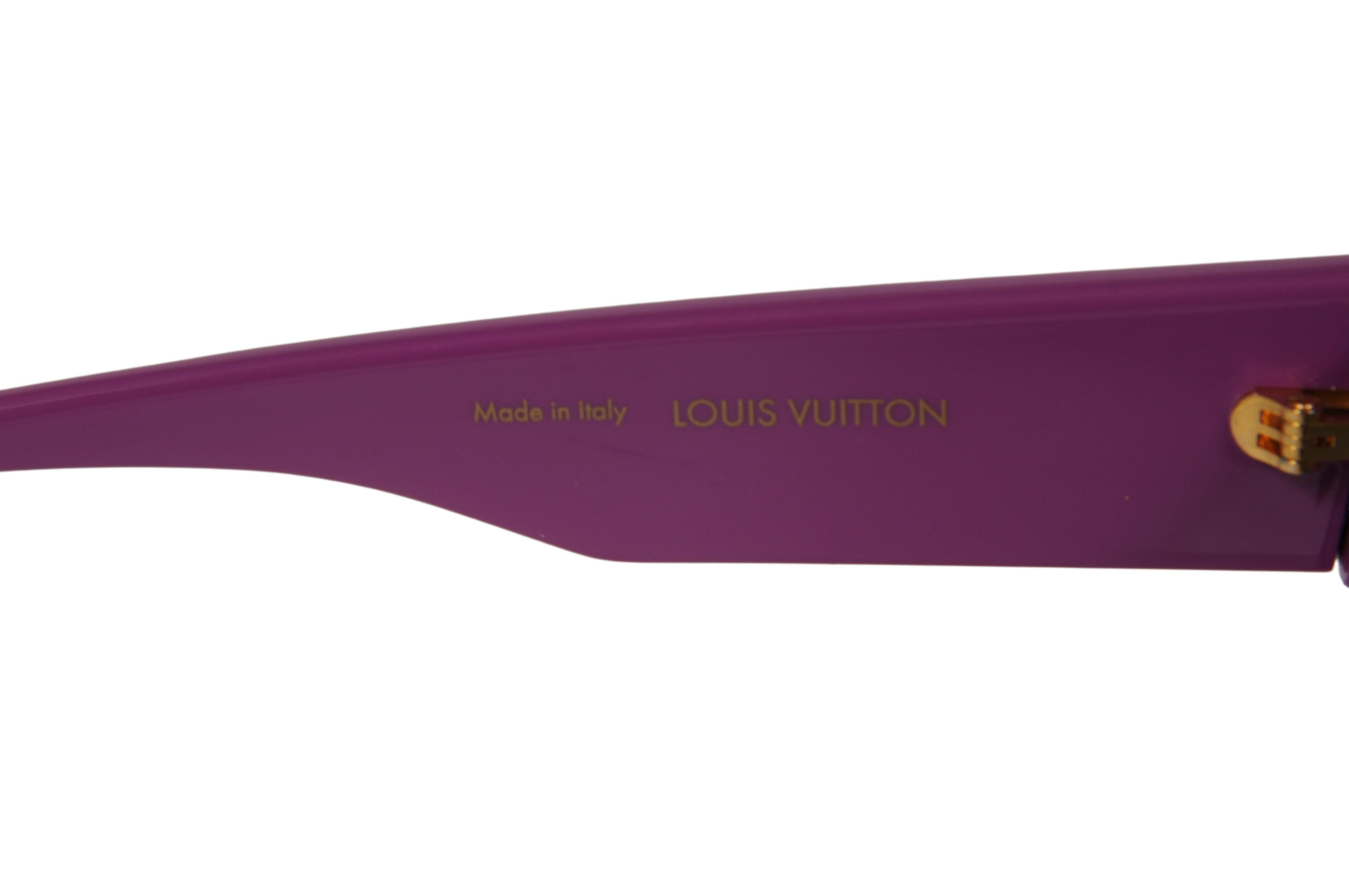 Occhiali da sole Louis Vuitton Cyclone Occhiali da sole quadrati viola in acetato Z1641W91B 155 in vendita 4