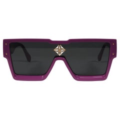 Louis Vuitton Cyclone Sonnenbrille lila quadratisch Acetat Brille Z1641W91B 155