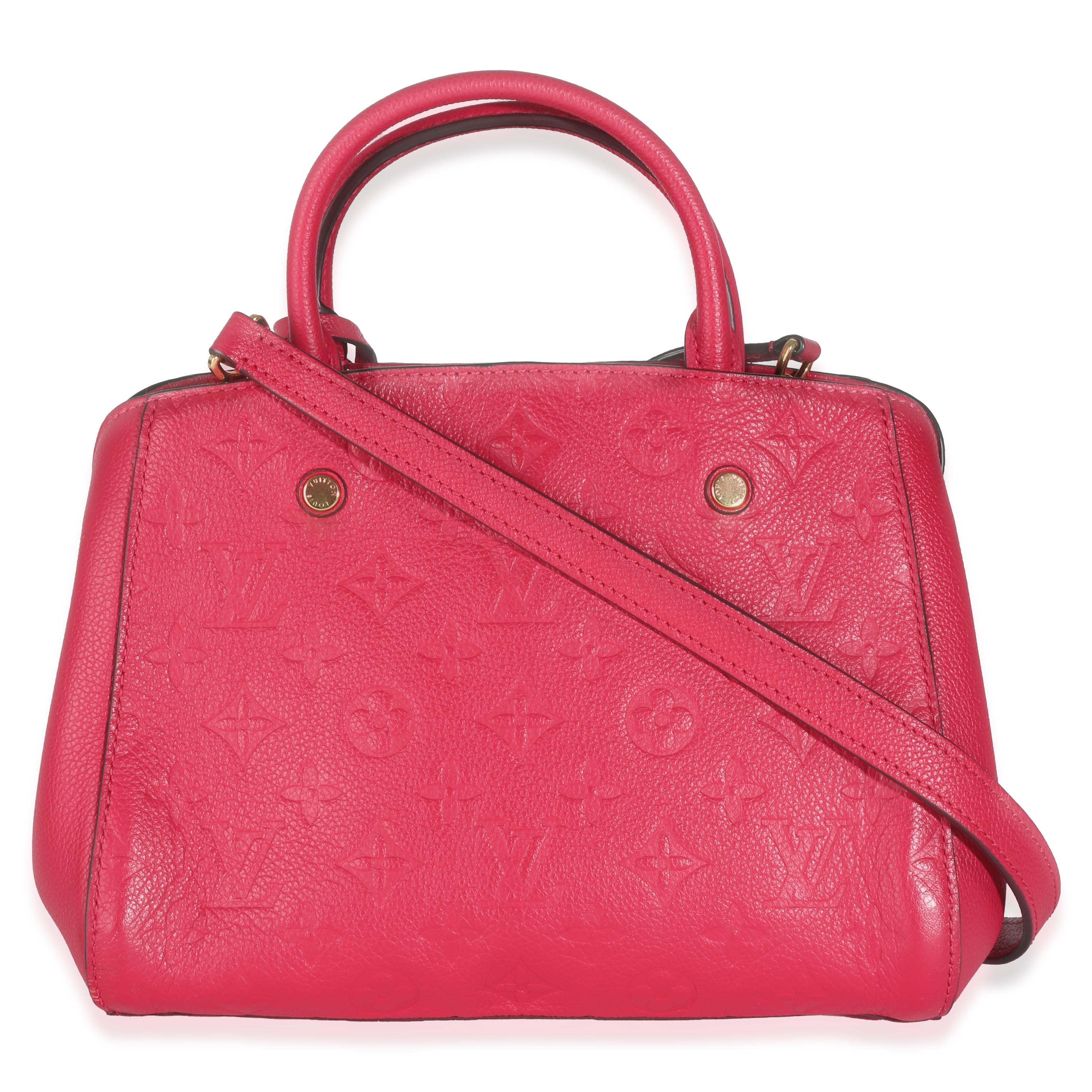 Listing Title: Louis Vuitton Dahlia Monogram Empreinte Montaigne BB
SKU: 142347
Condition: Pre-owned 
Handbag Condition: Very Good
Condition Comments: Item is in very good condition with minor signs of wear. Scuffing along corners, trim of opening,