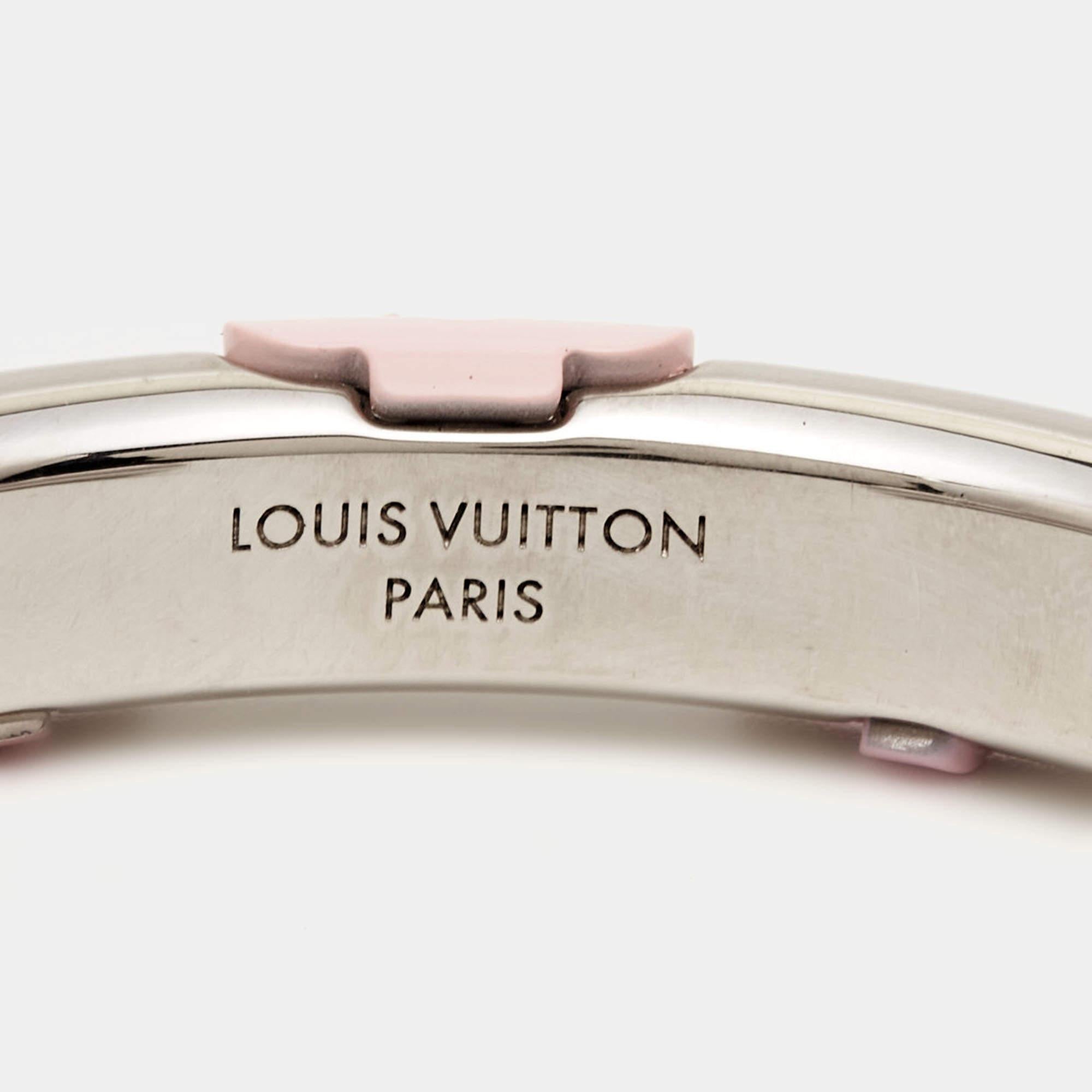 Louis Vuitton Daily Monogram Resin Silver Tone Cuff Bracelet 1
