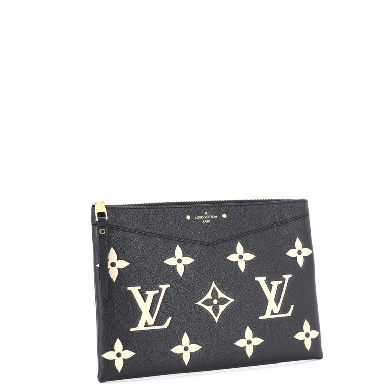 Louis Vuitton Daily Pouch Bicolore Black Beige Monogram Empreinte
