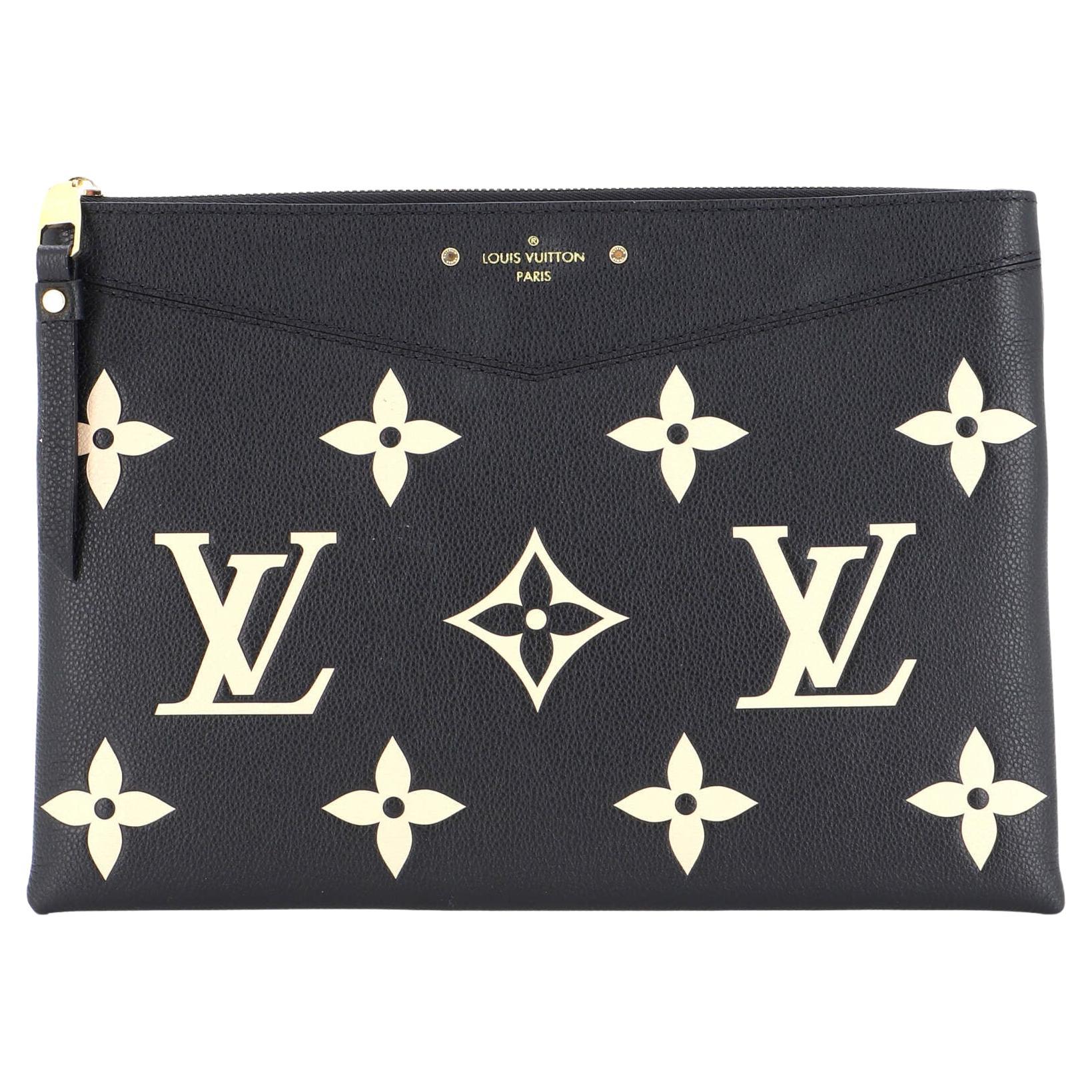 Louis Vuitton Kusama Monogram Empreinte Neverfull Pochette White Black 9LV0123