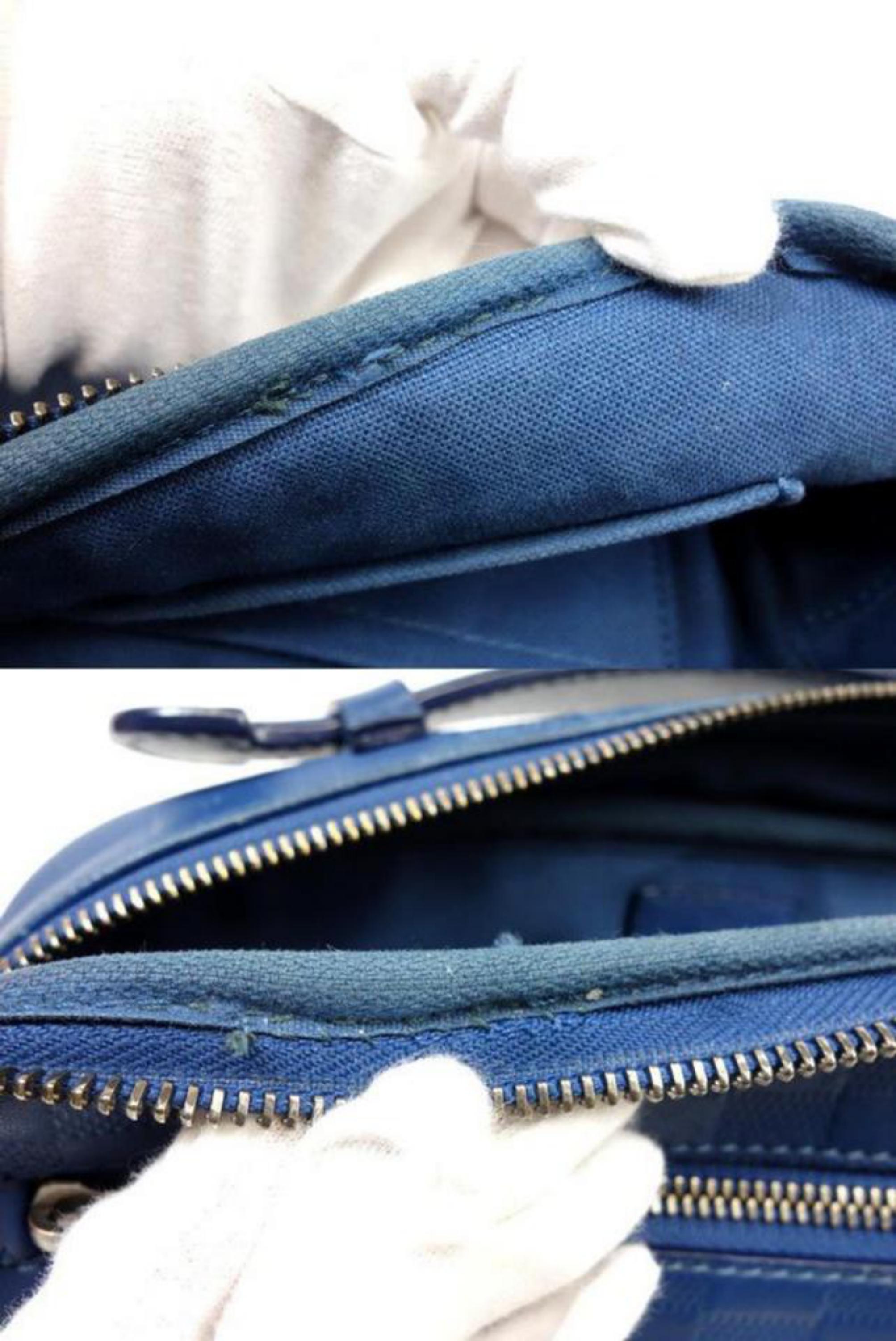 Louis Vuitton Damier Ambler Fanny Pack 226779 Blue Infini Leather Cross Body Bag For Sale 2