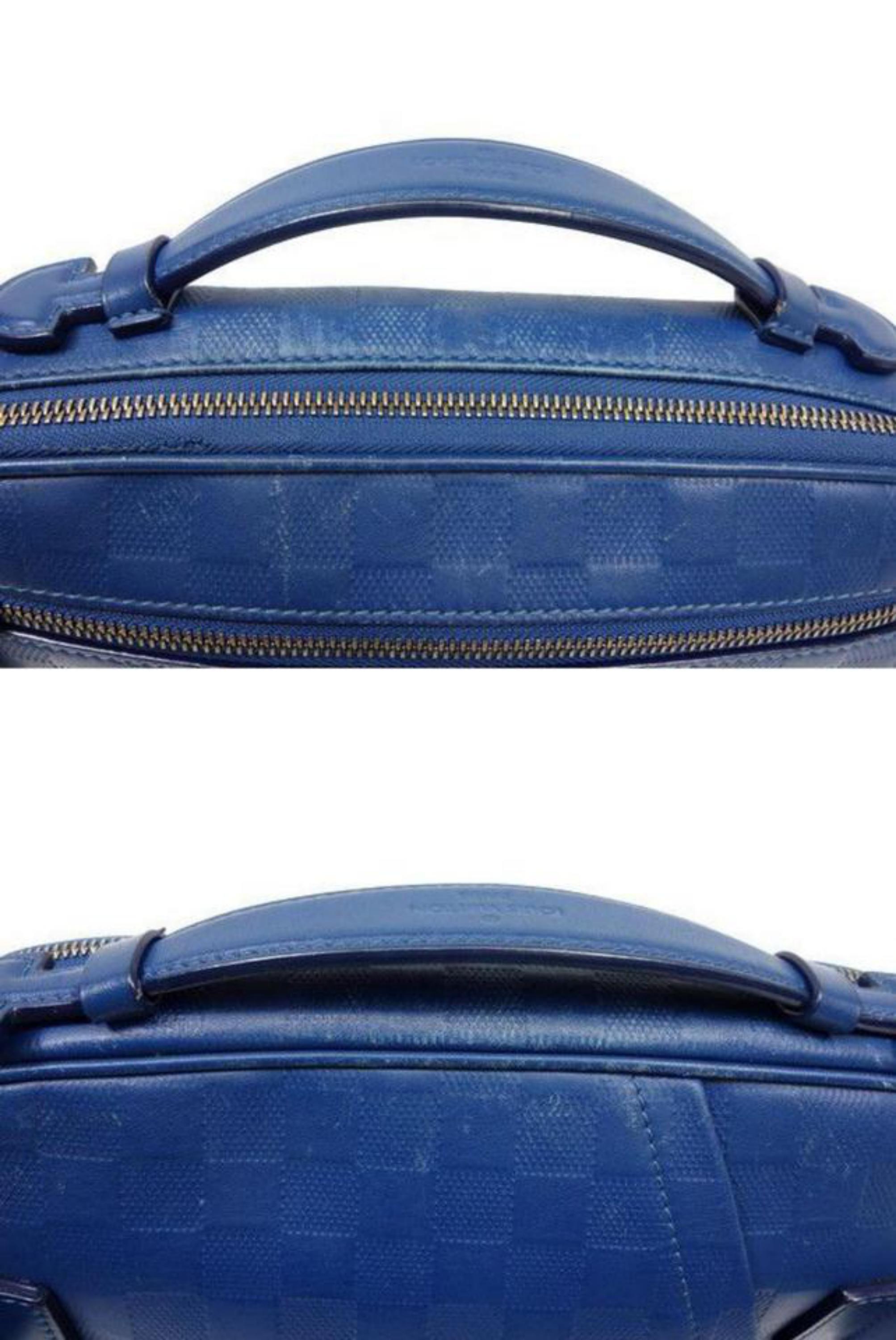 Louis Vuitton Damier Ambler Fanny Pack 226779 Blue Infini Leather Cross Body Bag For Sale 3