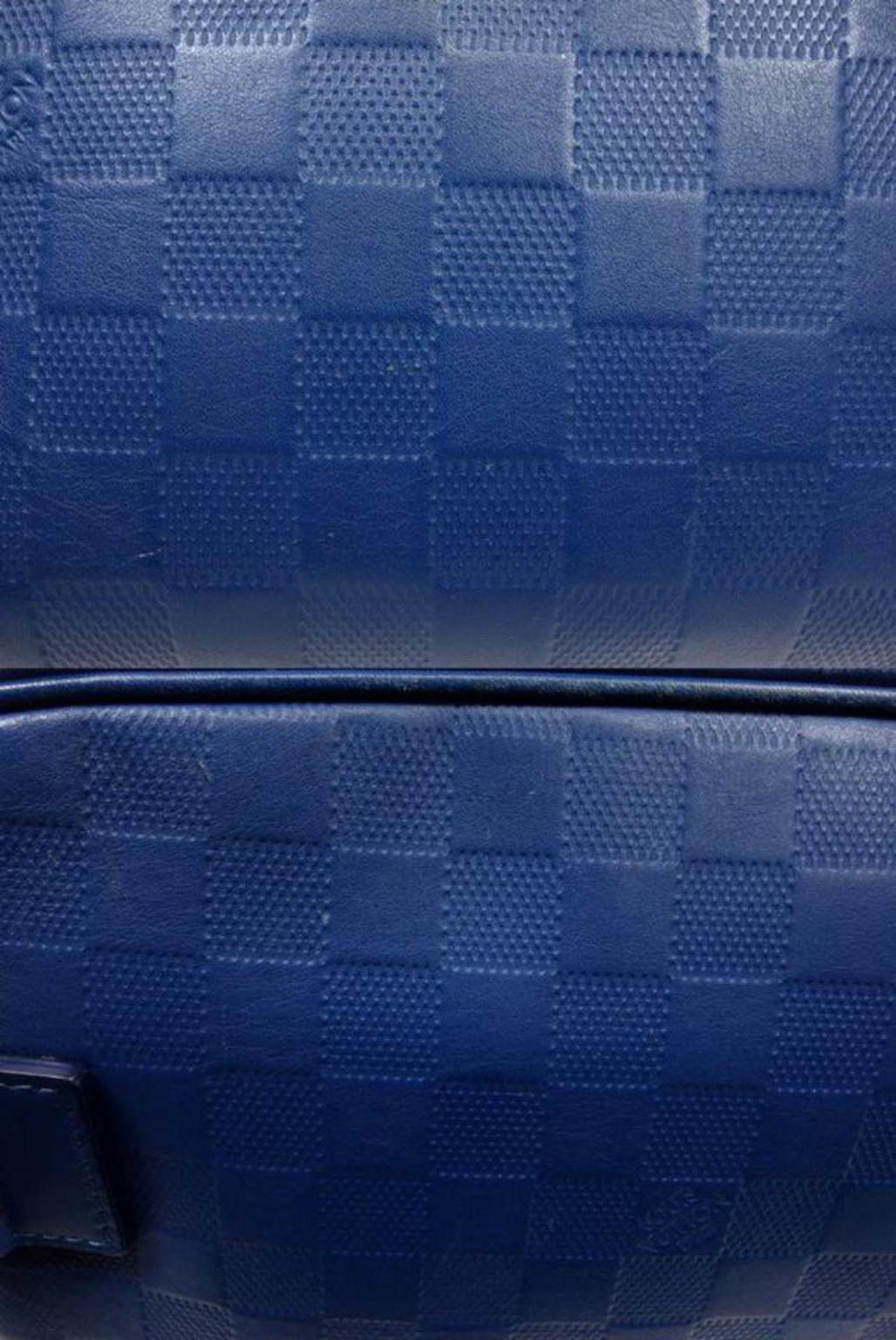 Louis Vuitton Damier Ambler Fanny Pack 226779 Blue Infini Leather Cross Body Bag For Sale 4