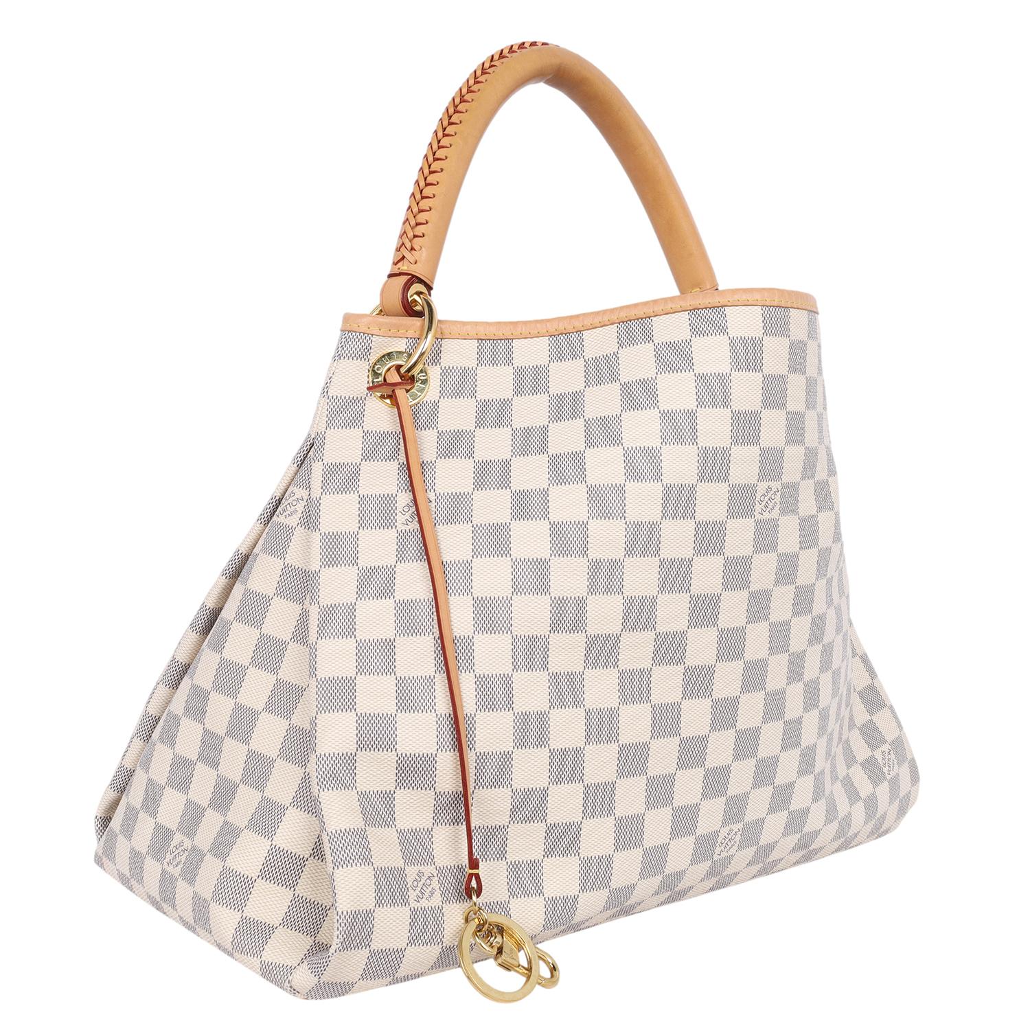Louis Vuitton Damier Azur Artsy MM Hobo Bag White Grey In Good Condition In Salt Lake Cty, UT