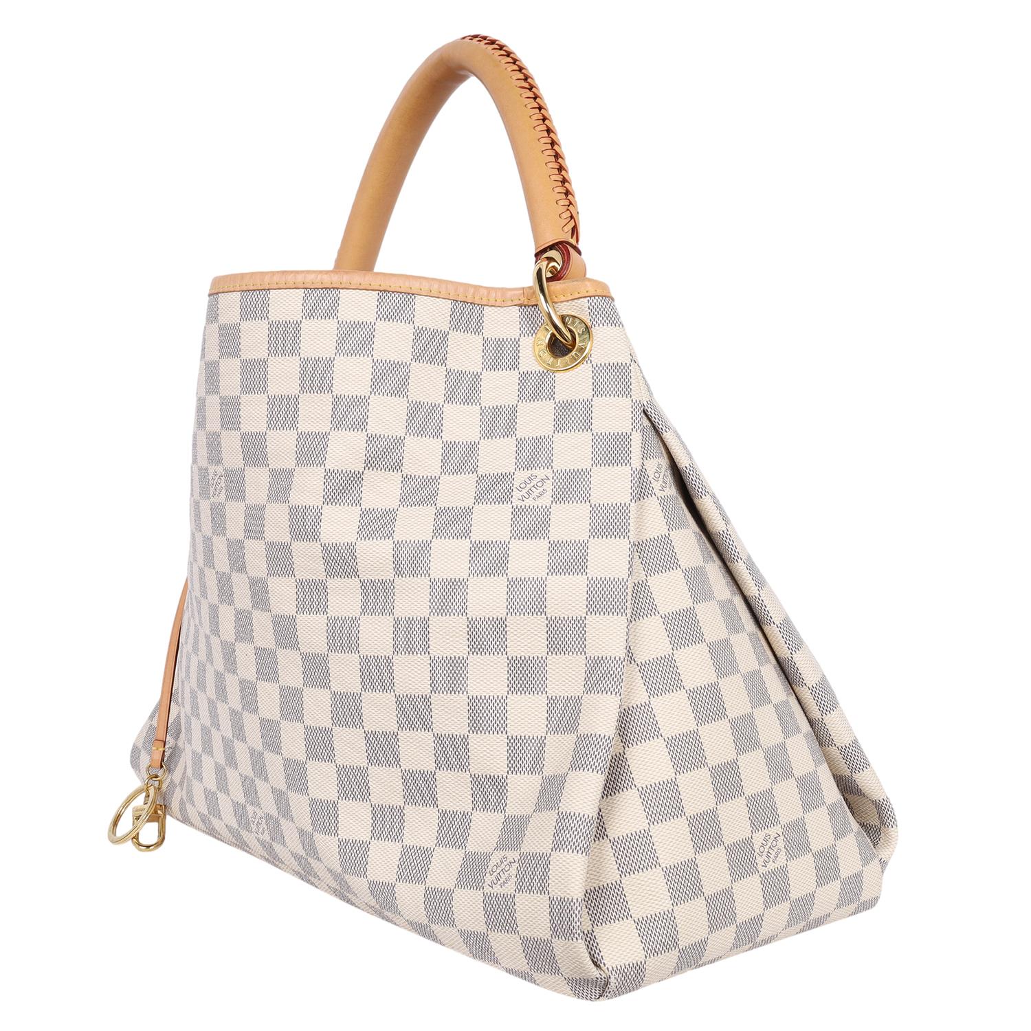 Women's or Men's Louis Vuitton Damier Azur Artsy MM Hobo Bag White Grey