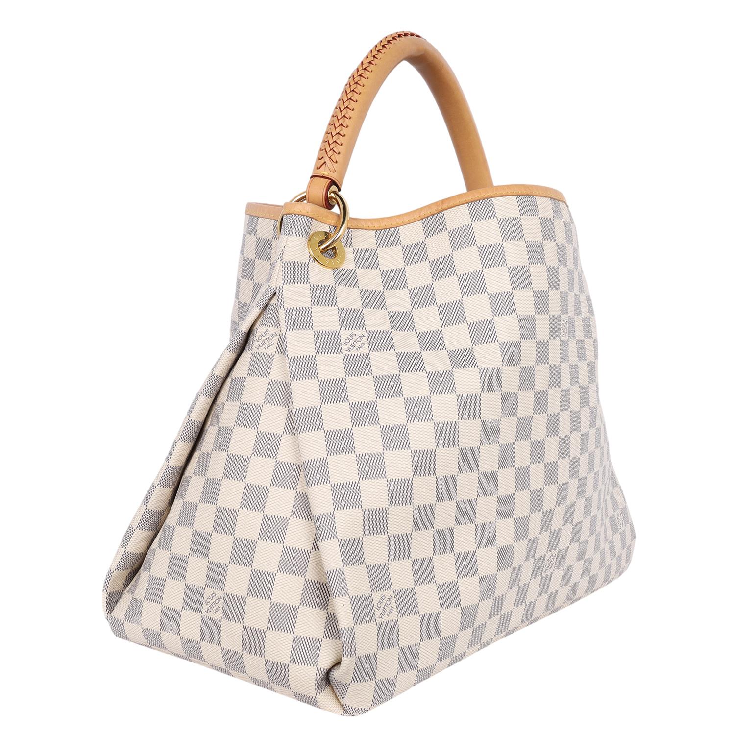 Louis Vuitton Damier Azur Artsy MM Hobo Bag White Grey 2