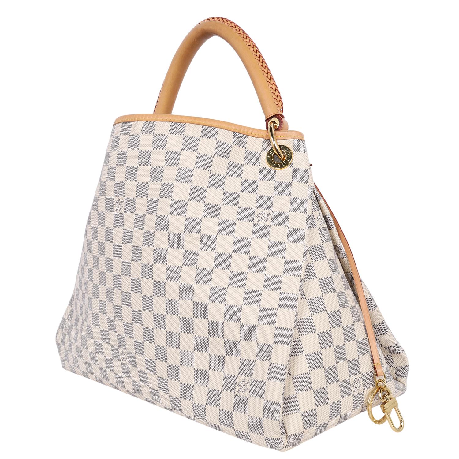 Louis Vuitton Damier Azur Artsy MM Hobo Bag White Grey 3