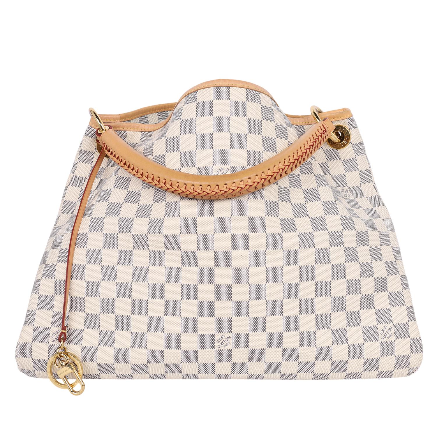 Louis Vuitton Damier Azur Artsy MM Hobo Bag White Grey 4