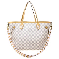 Used Louis Vuitton Damier Azur Braided Neverfull MM