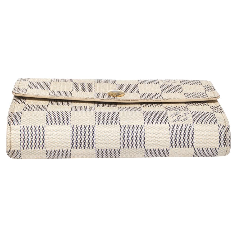 Beige Louis Vuitton Damier Azur Canvas Alexandra Wallet