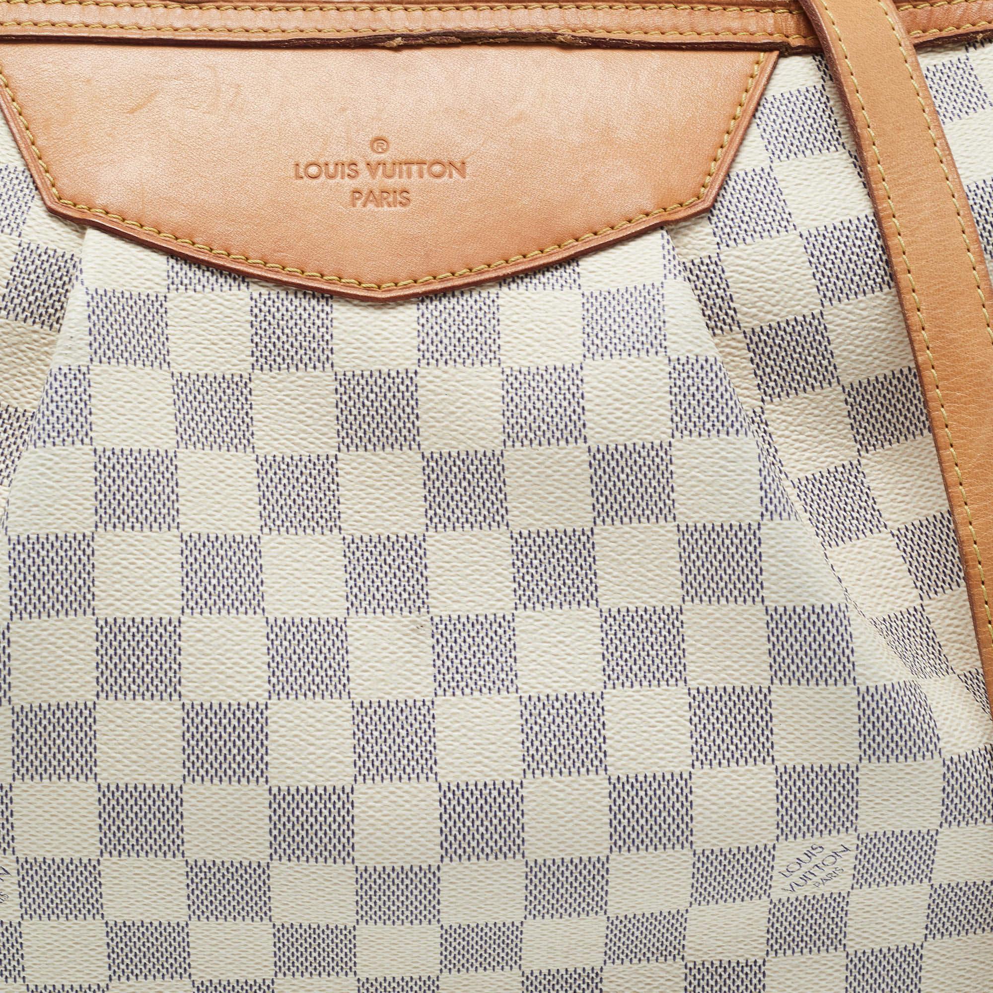 Louis Vuitton Damier Azur Canvas and Leather Siracusa MM Bag For Sale 15