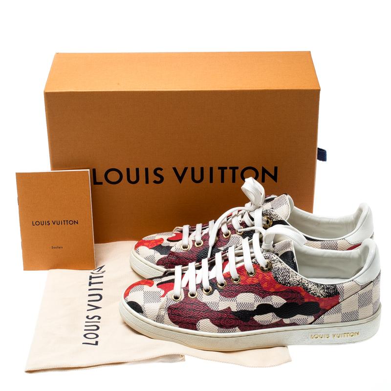 Louis Vuitton Damier Azur Canvas And Leather Trim Overcloud Lace Up Sneakers 37 1