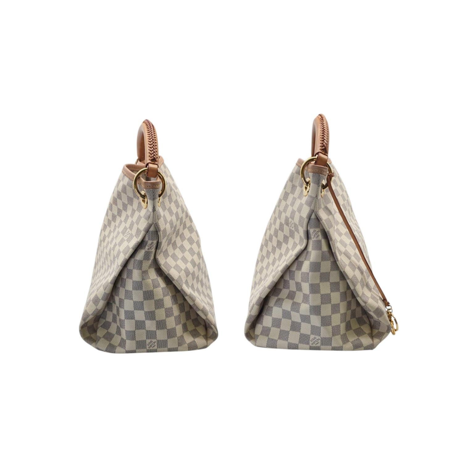 Brown Louis Vuitton Damier Azur Canvas Artsy GM Hobo Bag For Sale