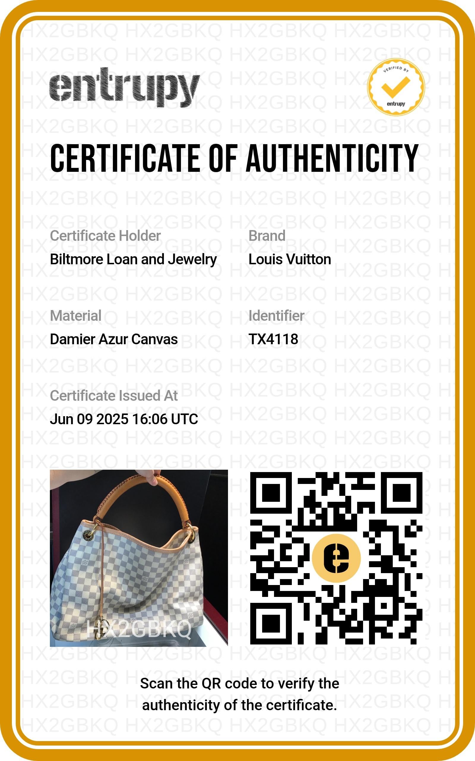 Louis Vuitton Damier Azur Canvas Artsy GM Hobo Bag For Sale 4