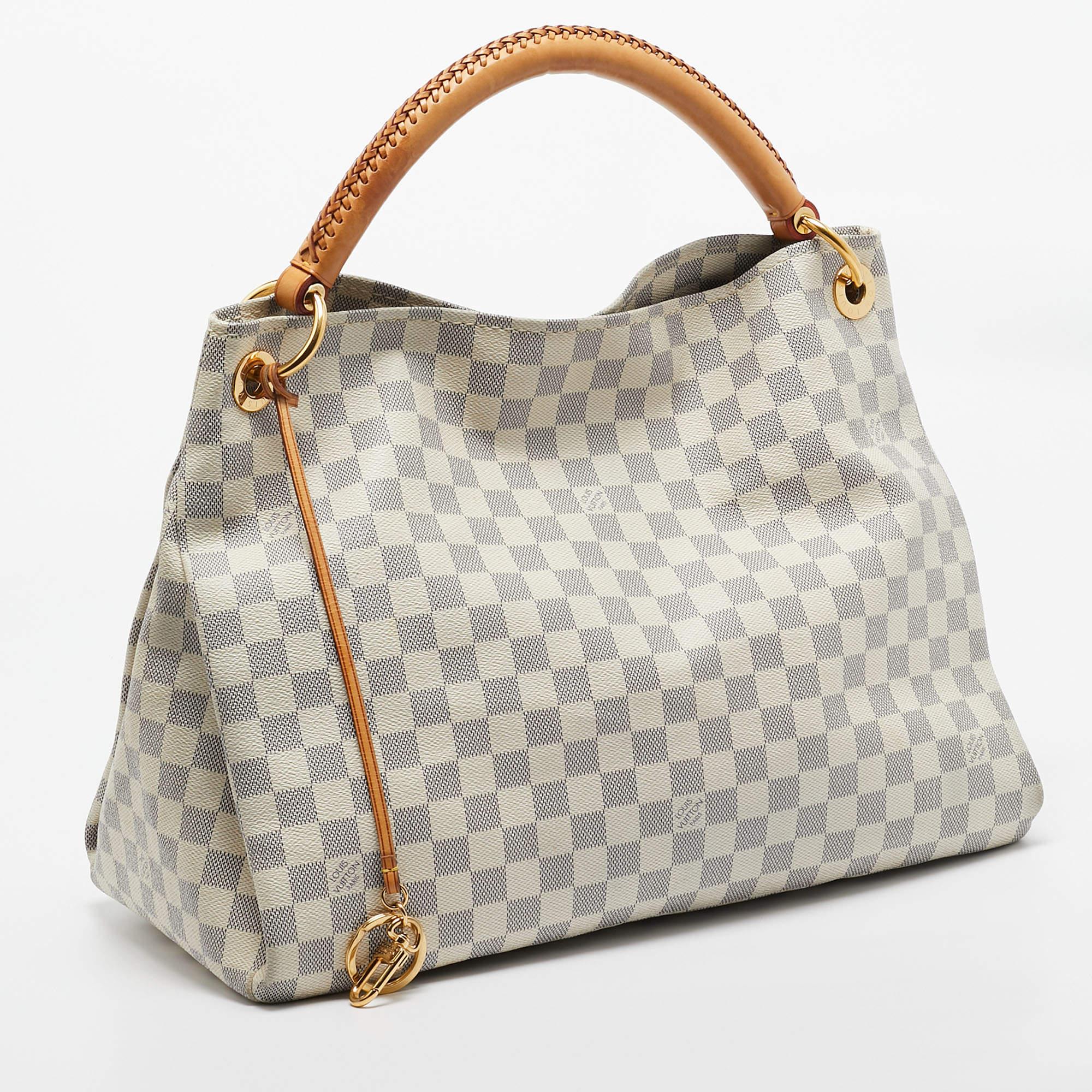 Beige Louis Vuitton Damier Azur Canvas Artsy MM Bag