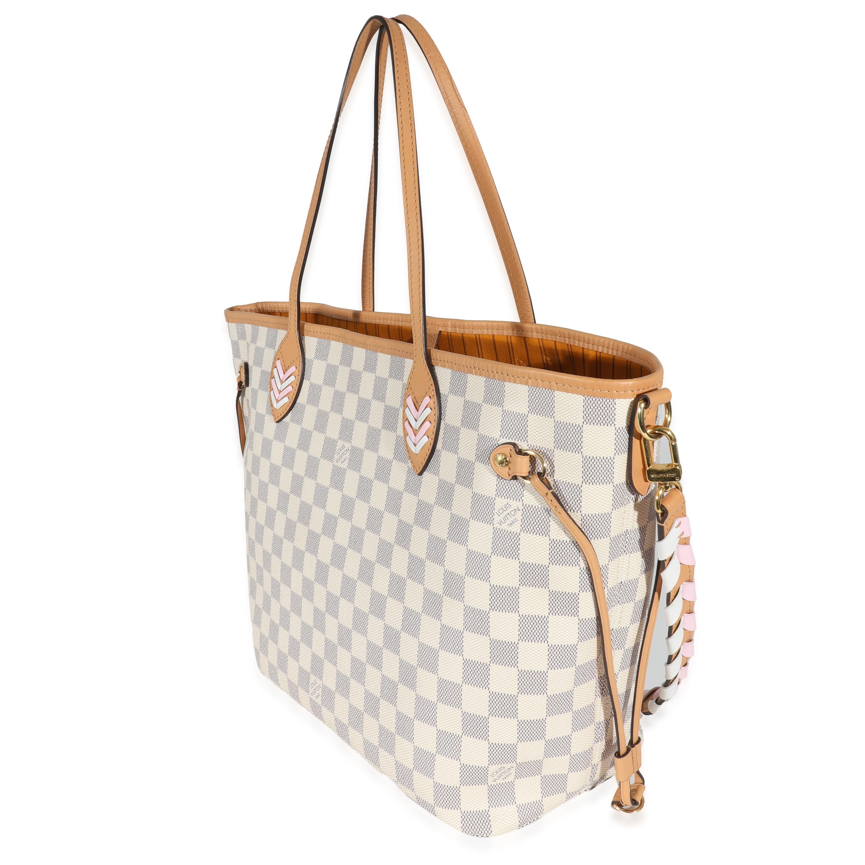 Louis Vuitton Damier Azur Canvas Braided Neverfull MM In Excellent Condition In New York, NY