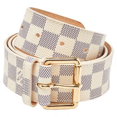 Louis Vuitton Damier Azur Canvas Gürtel mit Schnalle 95CM