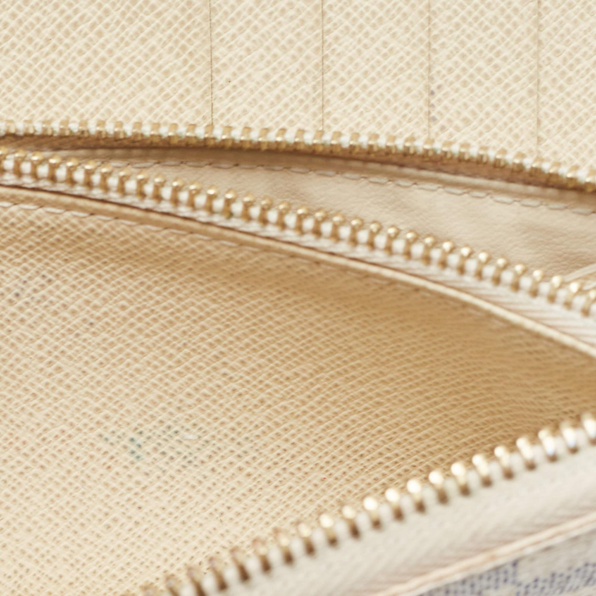 Louis Vuitton Damier Azur Canvas Compact Zippy Wallet For Sale 6