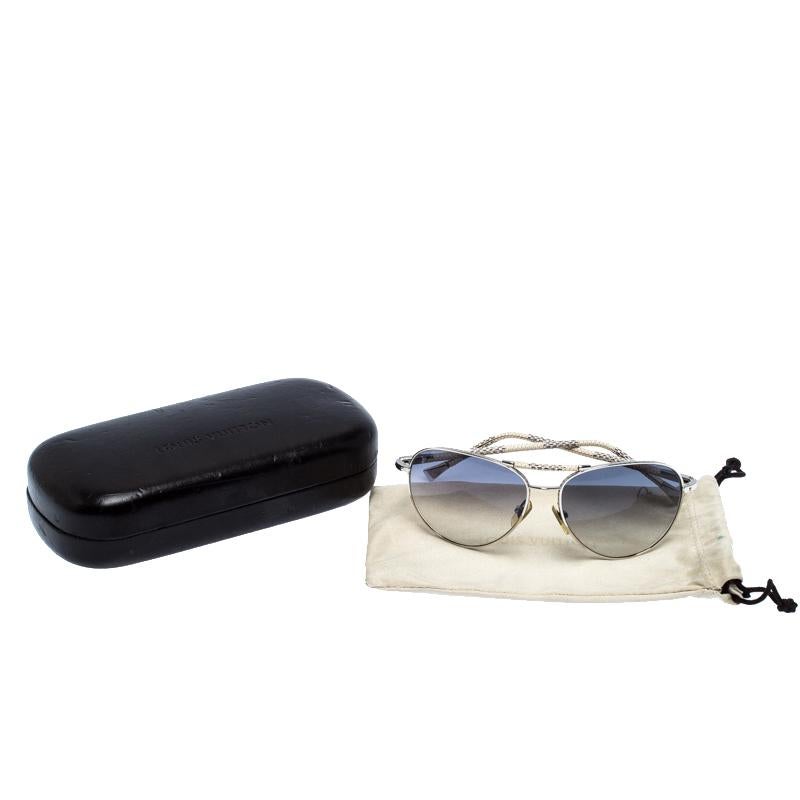 Louis Vuitton Damier Azur Canvas Conspiration Pilote Sunglasses In Good Condition In Dubai, Al Qouz 2