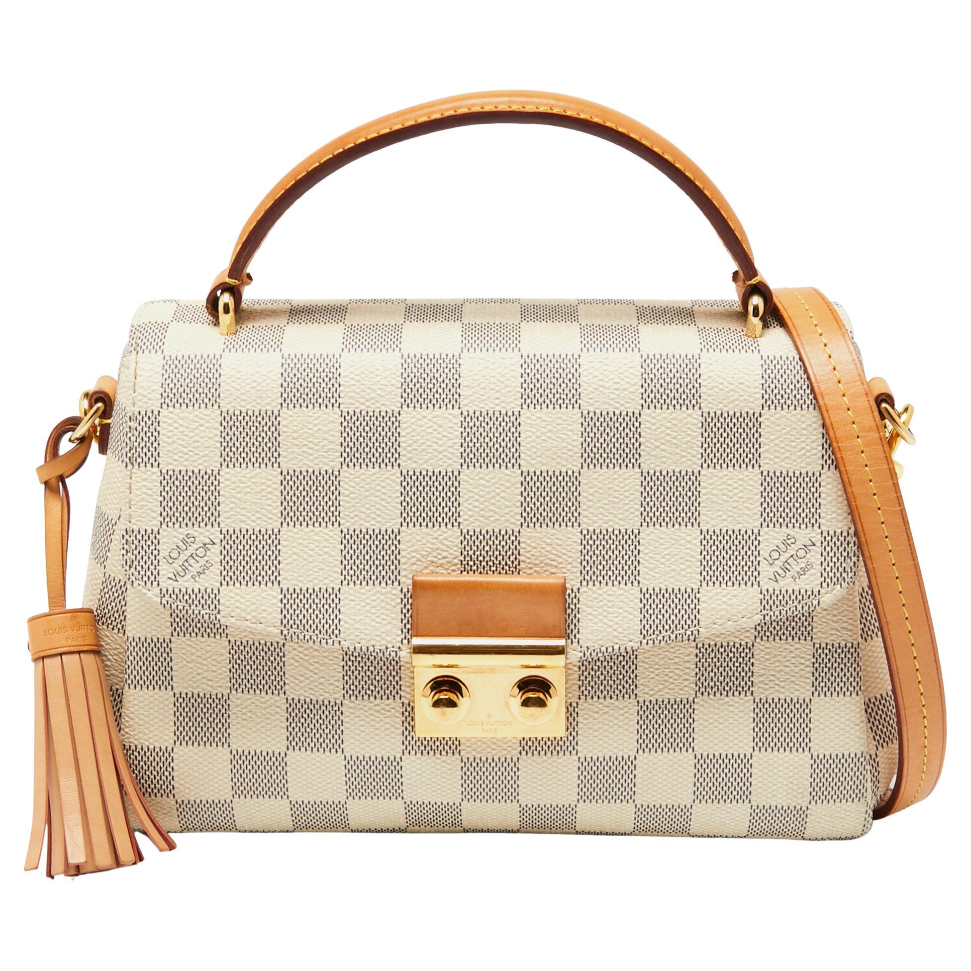 Louis Vuitton - Authenticated Croisette Handbag - Cotton White for Women, Good Condition