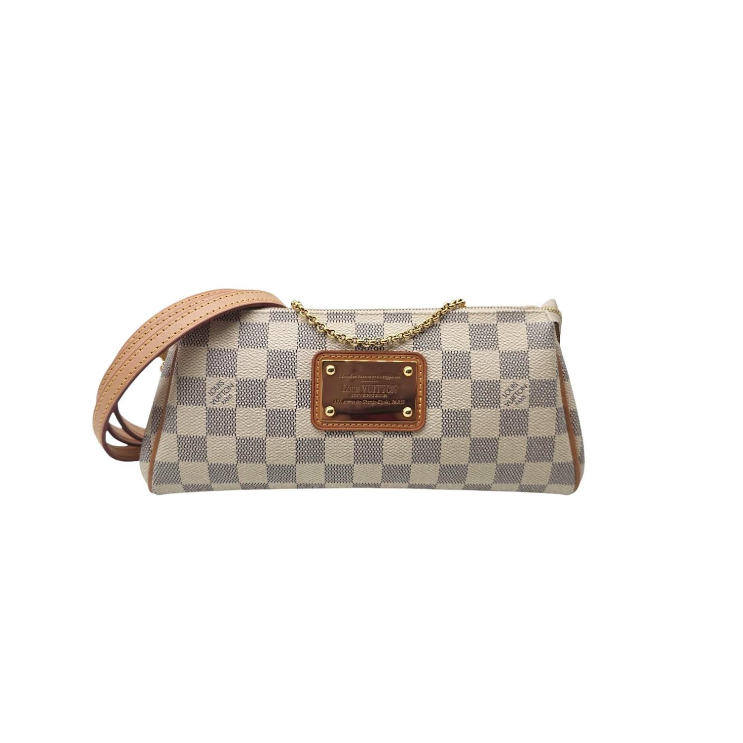 Brown Louis Vuitton Damier Azur Canvas Eva Pochette