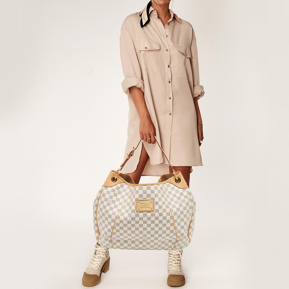 Louis Vuitton Damier Azur Canvas Galliera GM Bag In Good Condition For Sale In Dubai, Al Qouz 2