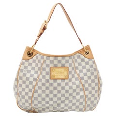 White Louis Vuitton Damier Azur Galliera PM Shoulder Bag