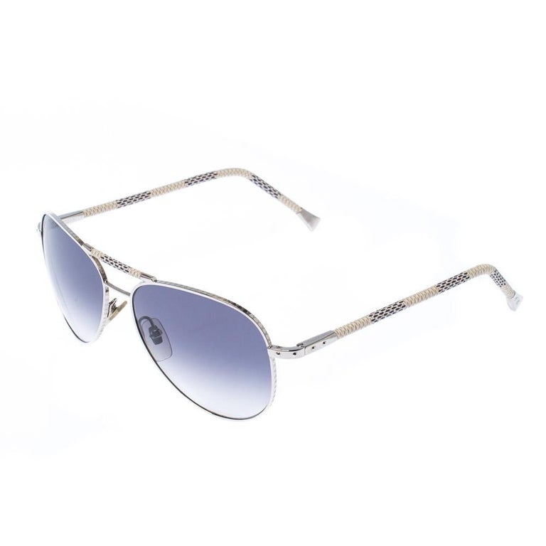 Louis Vuitton Grey, Silver Monogram conspiration Pilote Aviator Sunglasses