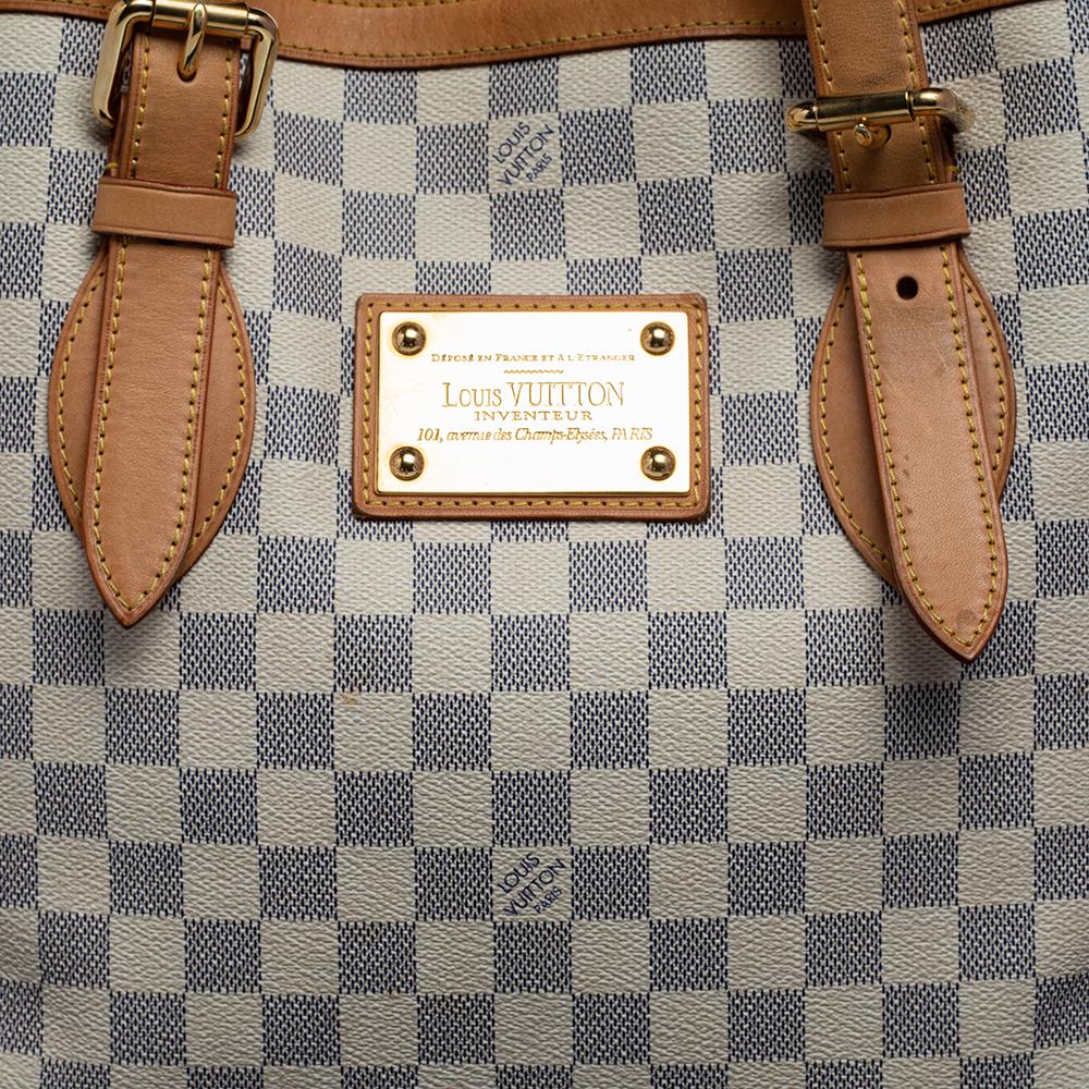 Louis Vuitton Damier Azur Canvas Hampstead MM Bag In Fair Condition In Dubai, Al Qouz 2