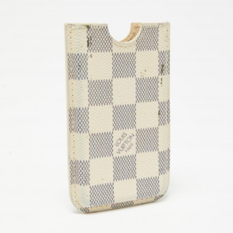 Beige Louis Vuitton Damier Azur Canvas iPhone 4 Cover For Sale