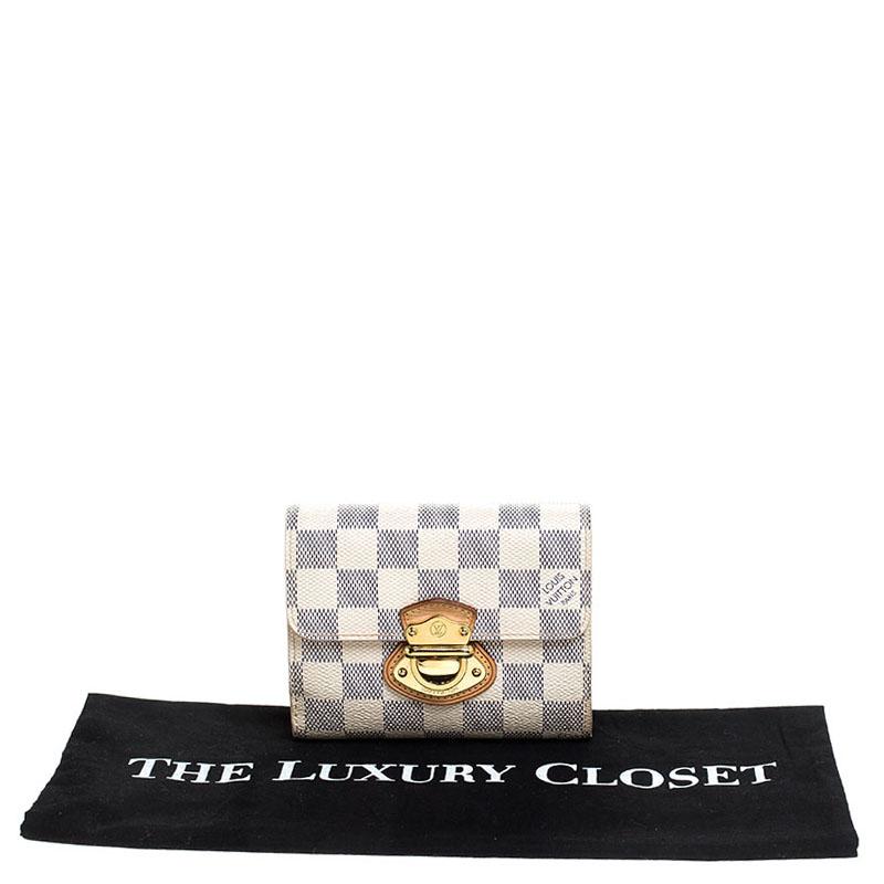 Louis Vuitton Damier Azur Canvas Joey Compact Wallet 5