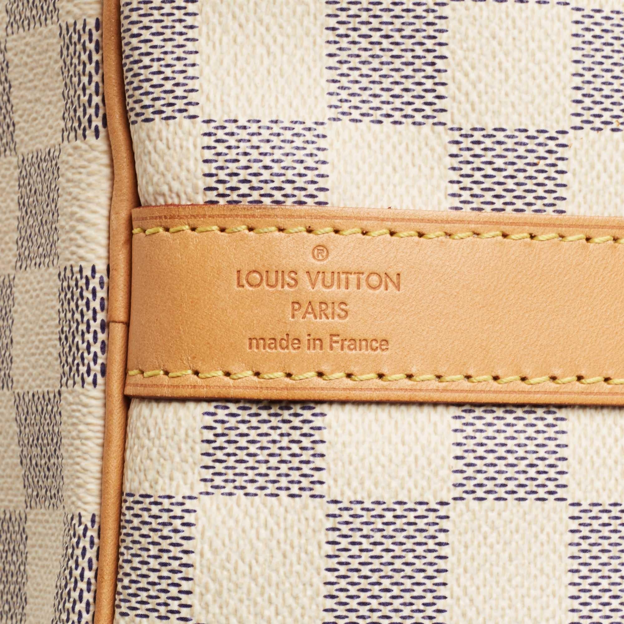 Louis Vuitton Damier Azur Canvas Keepall Bandouliere 55 Tasche aus Segeltuch im Angebot 2