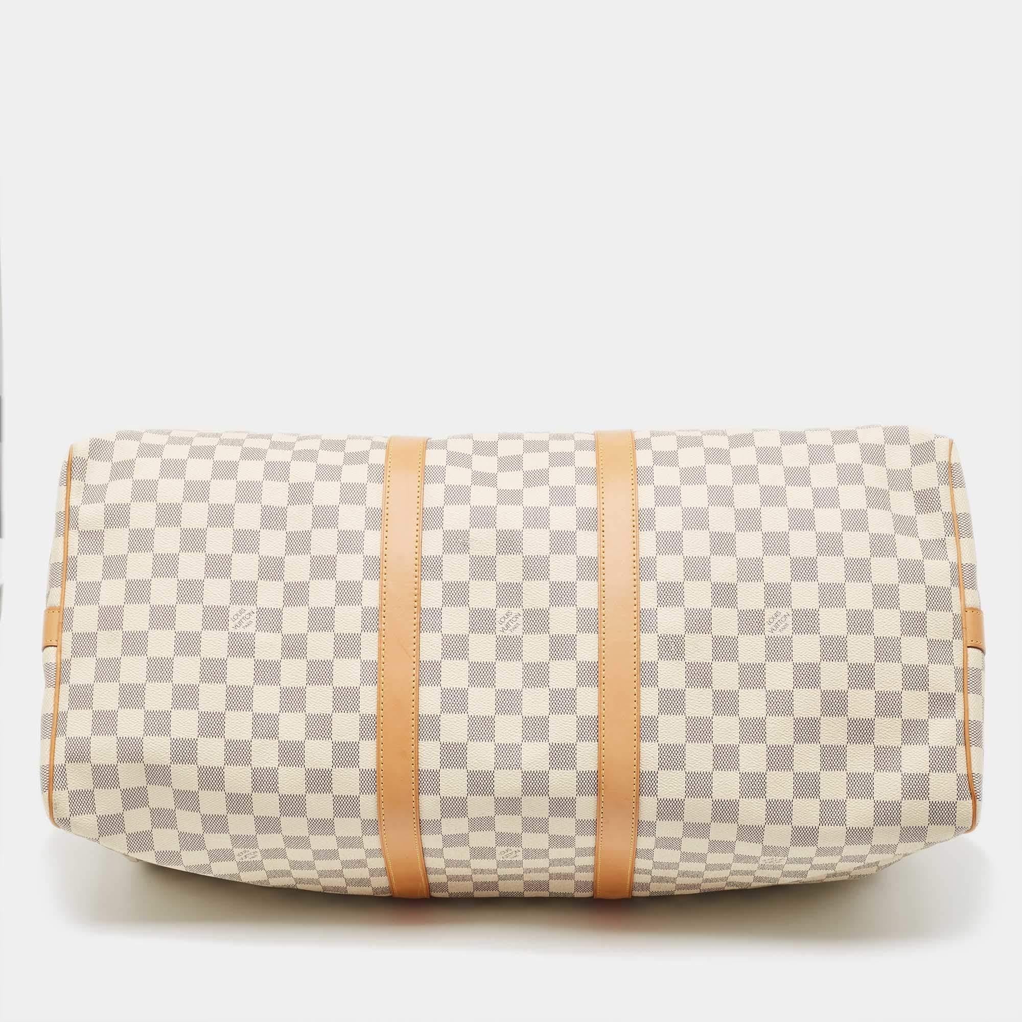 Louis Vuitton Damier Azur Canvas Keepall Bandouliere 55 Bag 3