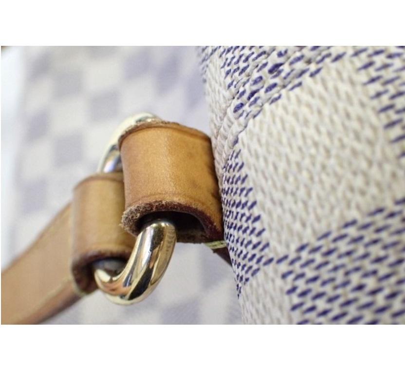 Louis Vuitton Damier Azur Canvas Leather Totally PM Tote Bag 14