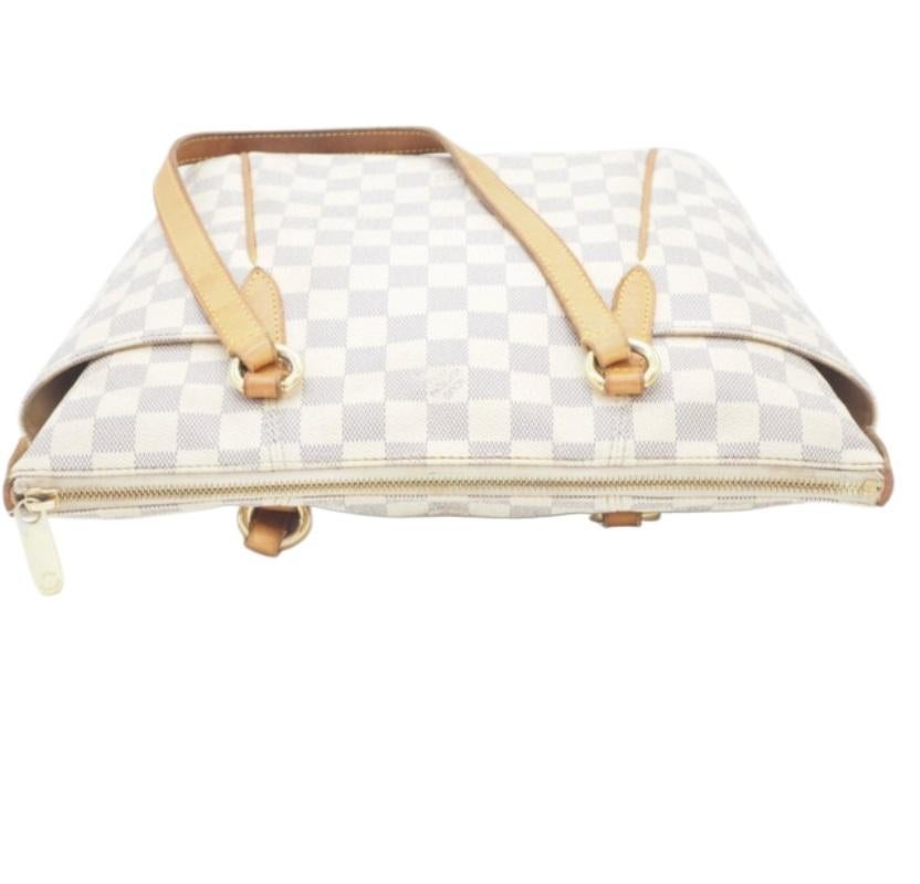 Women's Louis Vuitton Damier Azur Canvas Leather Totally PM Tote Bag
