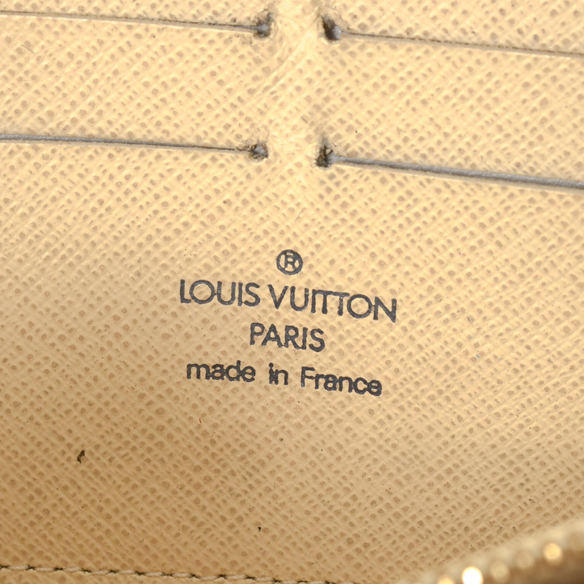 Louis Vuitton Damier Azur Canvas Leather Zippy Wallet For Sale 4