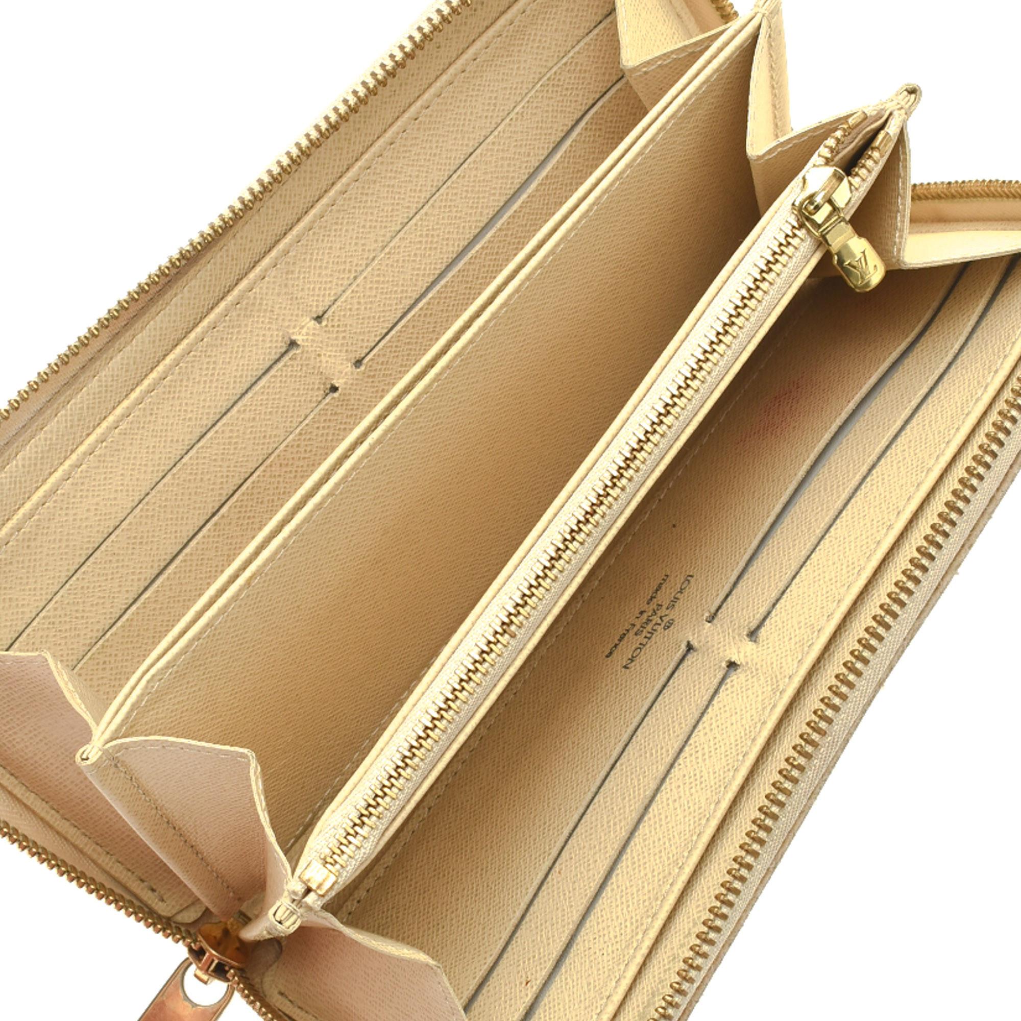 Louis Vuitton Damier Azur Canvas Leather Zippy Wallet For Sale 3