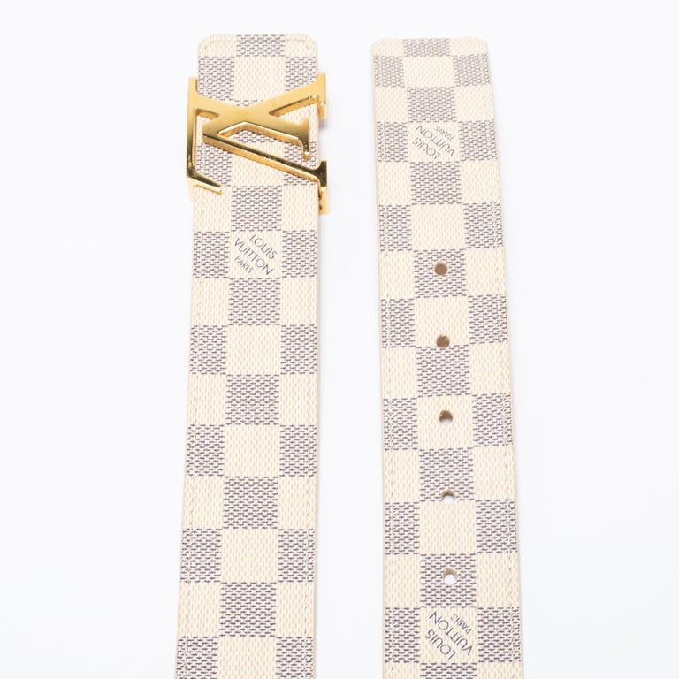 Louis Vuitton Damier Azur Canvas Initiales Belt 90CM at 1stDibs  louis  vuitton belt damier azur, damier azur belt, checkered louis vuitton belt