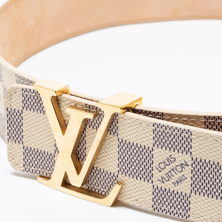 Louis Vuitton Damier Azur Canvas LV Initiales Belt 80CM at 1stDibs  louis  vuitton belt white checkered, white louis vuitton belt, louis vuitton white  belt