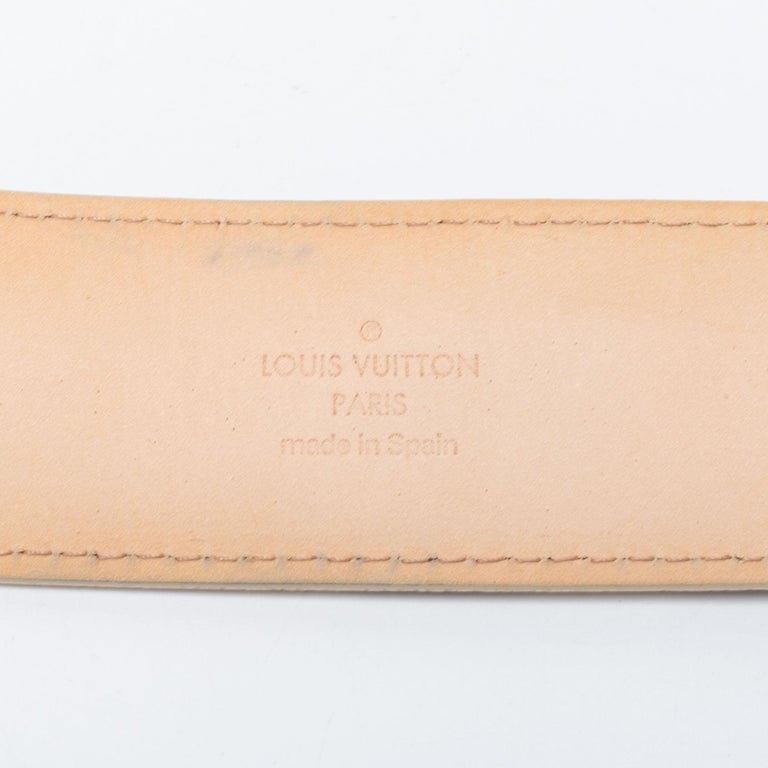 Louis Vuitton White Damier Azur Tresor Belt Cloth ref.833840