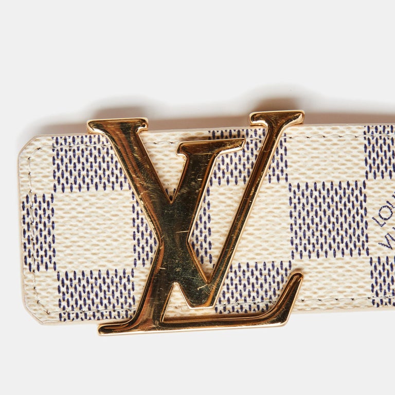Louis Vuitton Damier Azur Canvas LV Initiales Belt 80CM at 1stDibs