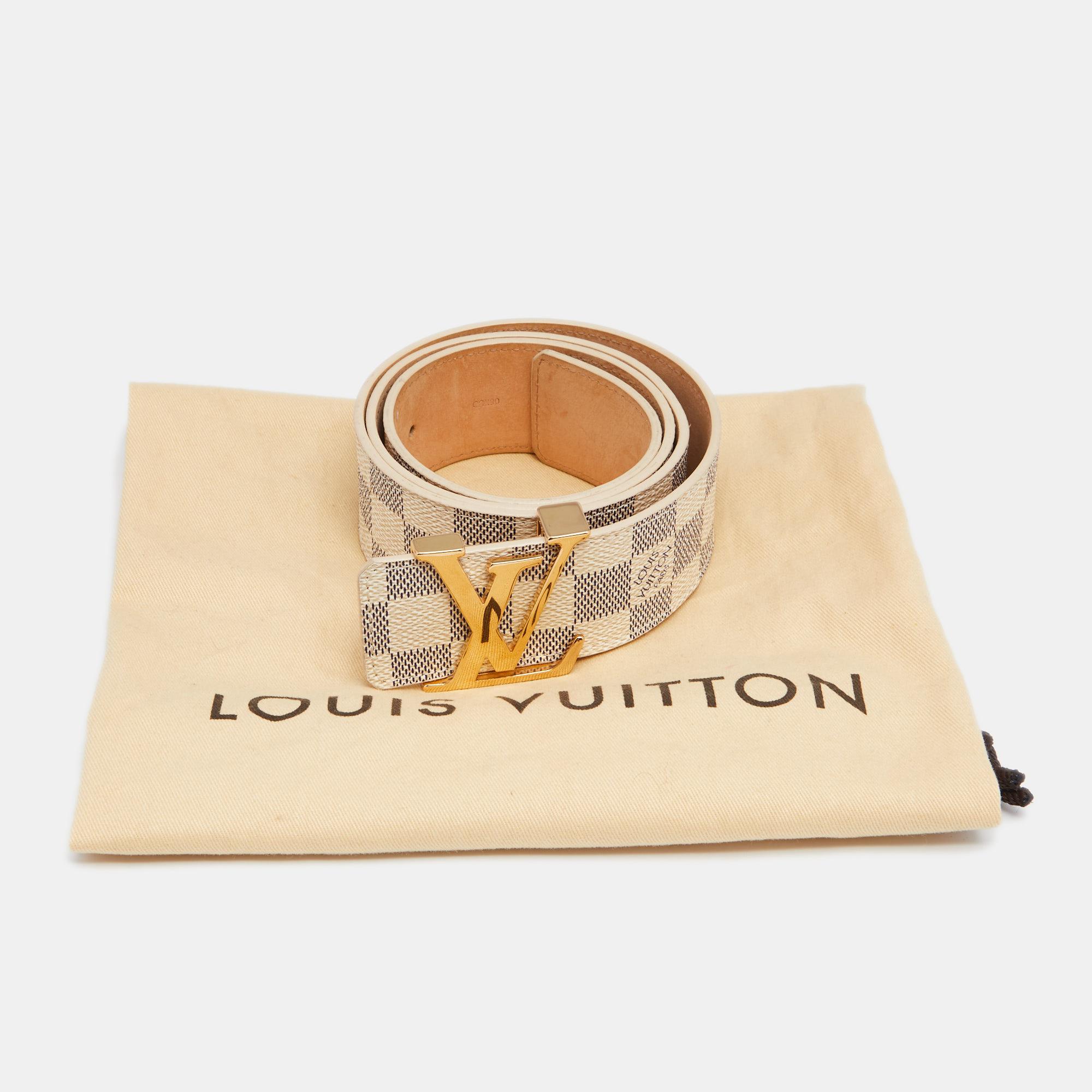 Louis Vuitton Damier Azur Canvas LV Initiales Belt 85CM In Good Condition In Dubai, Al Qouz 2