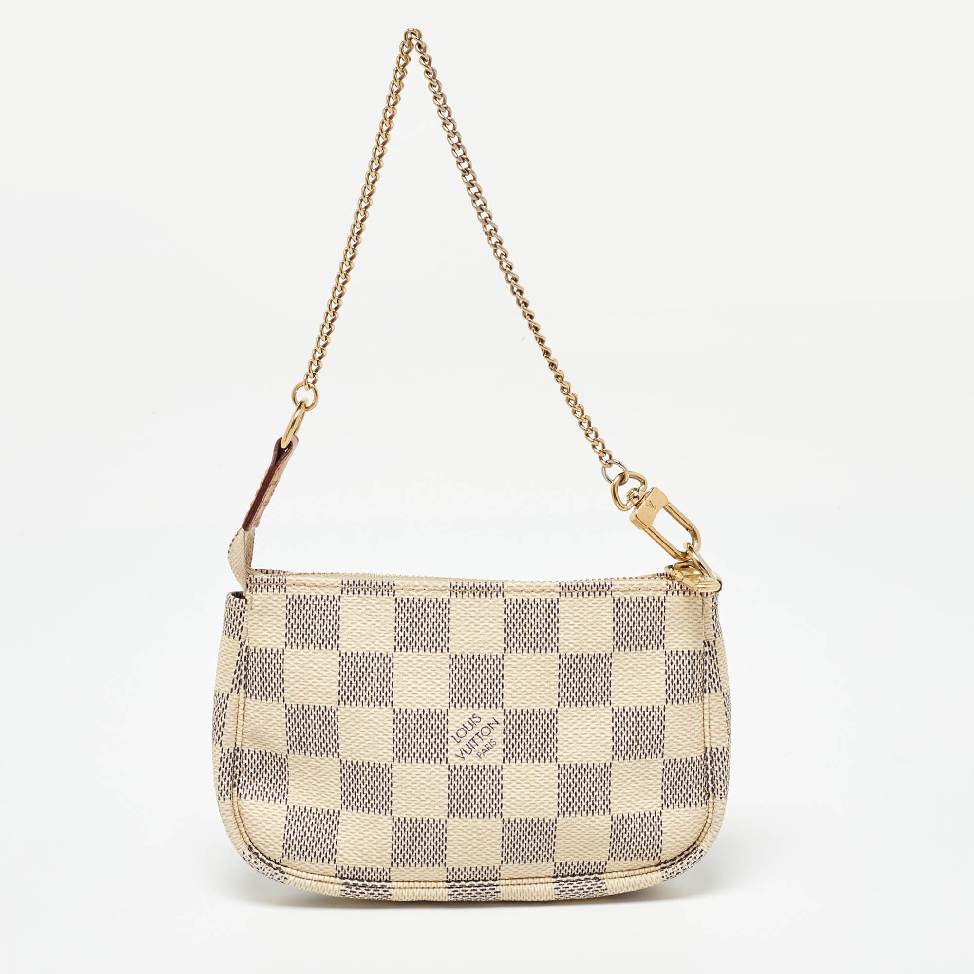 Louis Vuitton Damier Azur Canvas Mini Pochette Accessoires In Good Condition In Dubai, Al Qouz 2