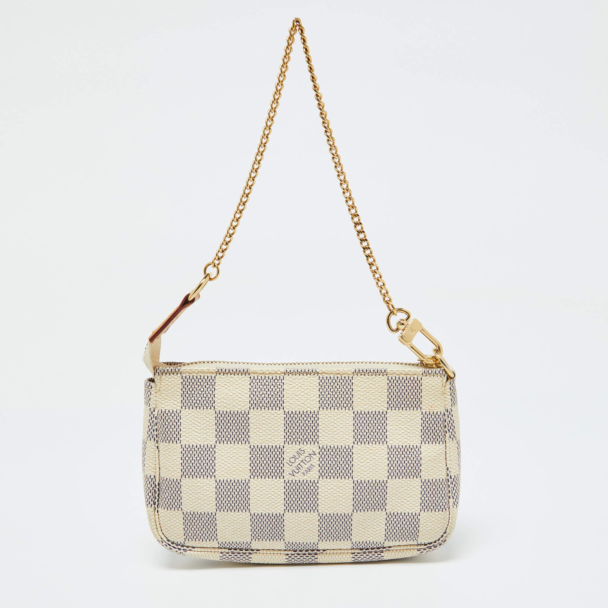 Louis Vuitton Damier Azur Canvas Mini Pochette Accessoires In Good Condition In Dubai, Al Qouz 2