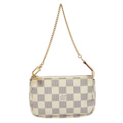Used Louis Vuitton Damier Azur Canvas Mini Pochette Accessoires