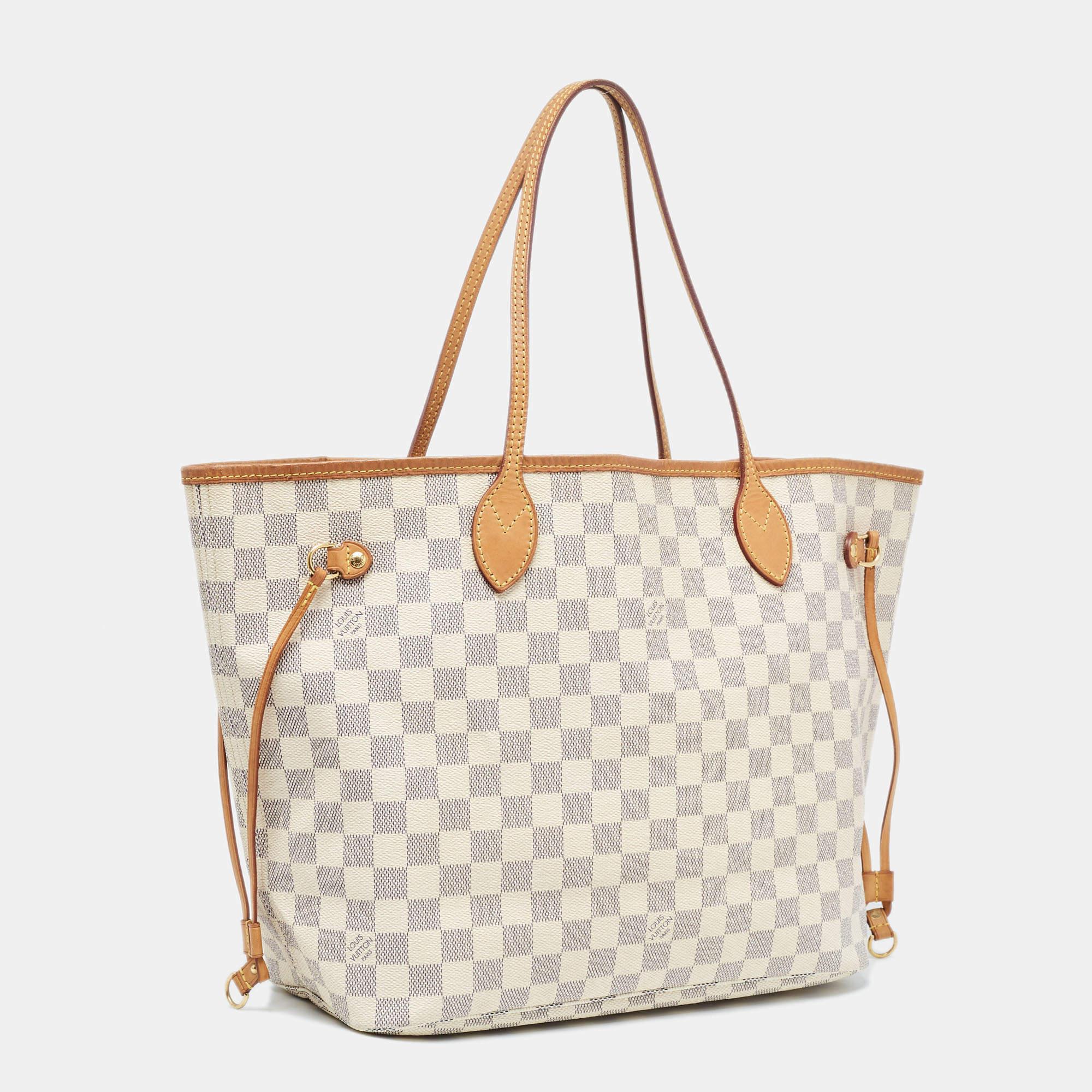 Women's Louis Vuitton Damier Azur Canvas Neverfull MM Bag For Sale