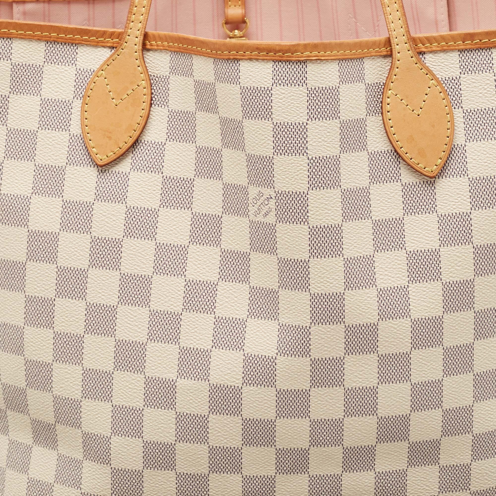Women's Louis Vuitton Damier Azur Canvas Neverfull MM Bag