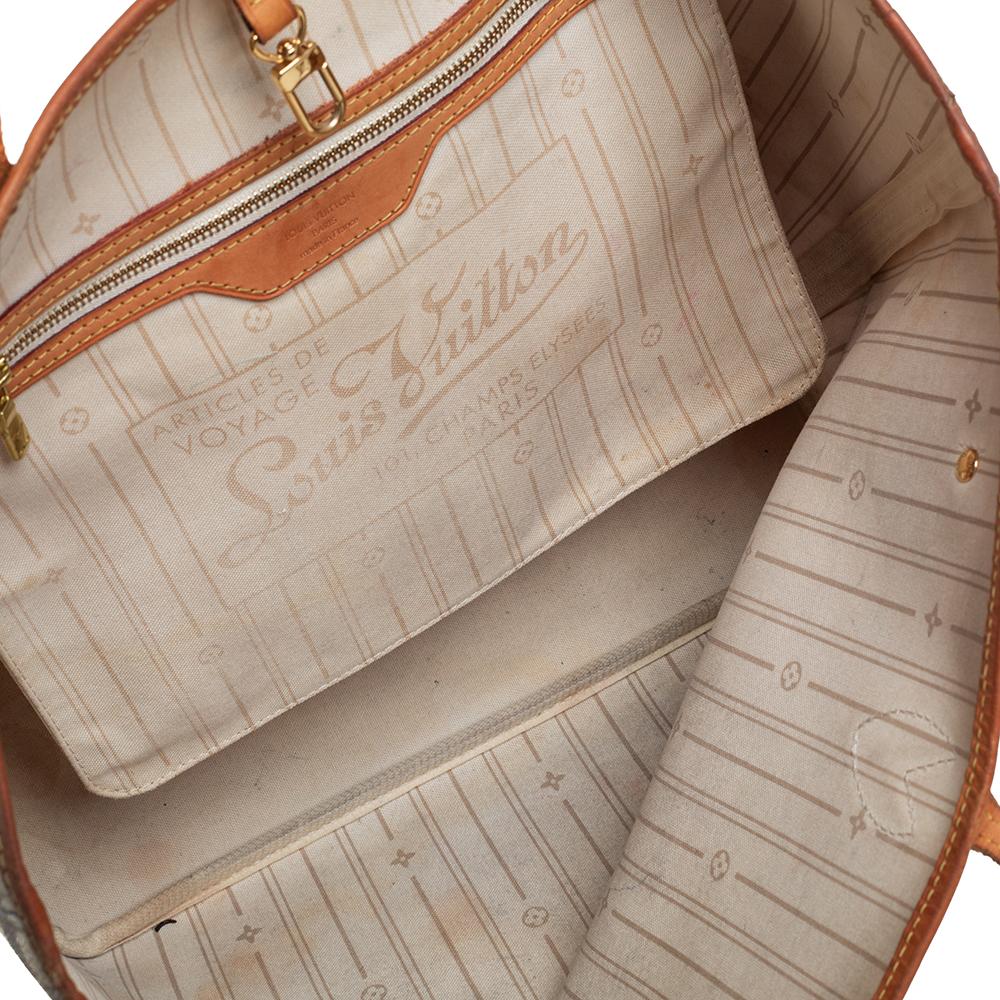 Louis Vuitton Damier Azur Canvas Neverfull MM Bag In Fair Condition In Dubai, Al Qouz 2
